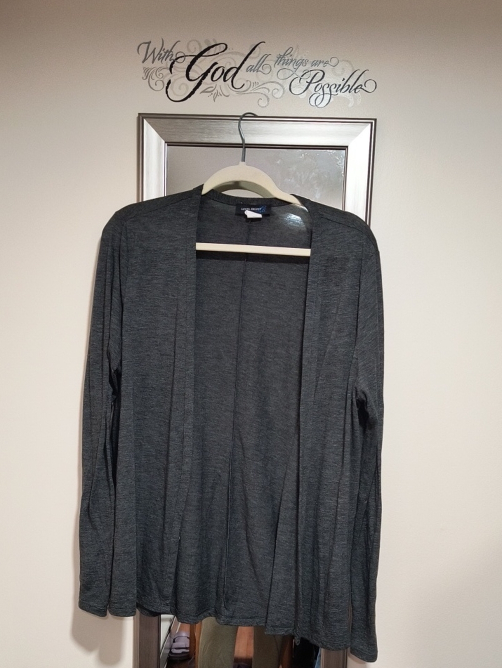 Lightweight Open-Front Cardigan in Dark Gray